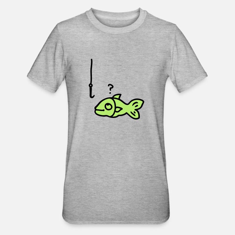 hameçon de poisson - T-shirt polycoton Unisexe - gris chiné