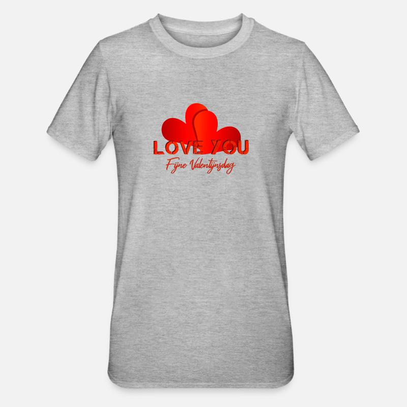 Saint-Valentin Saint-Valentin - T-shirt polycoton Unisexe - gris chiné