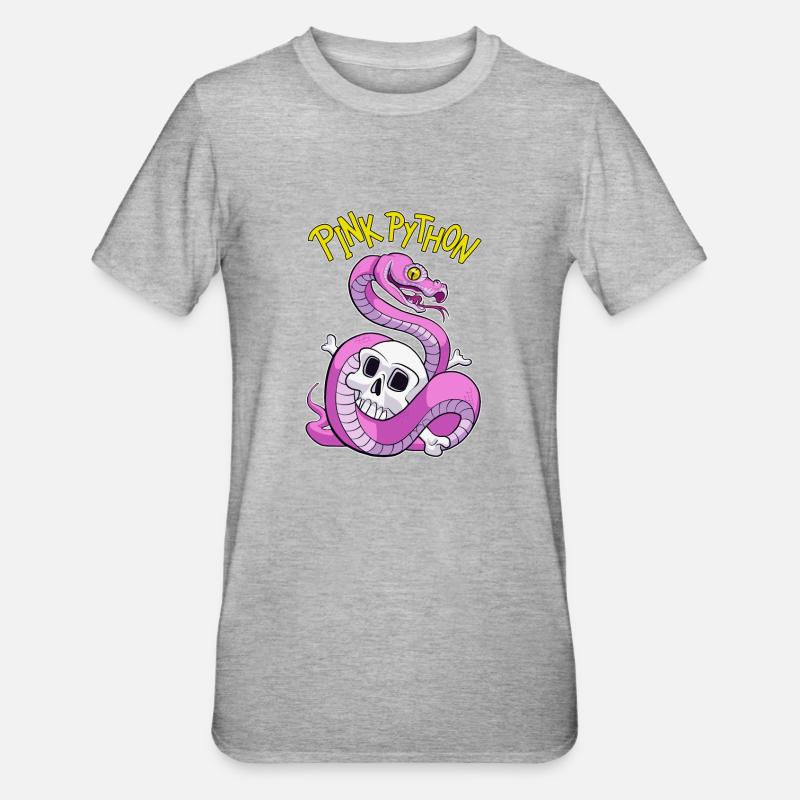 Pink Python - Unisex Polycotton T-Shirt - Grau meliert