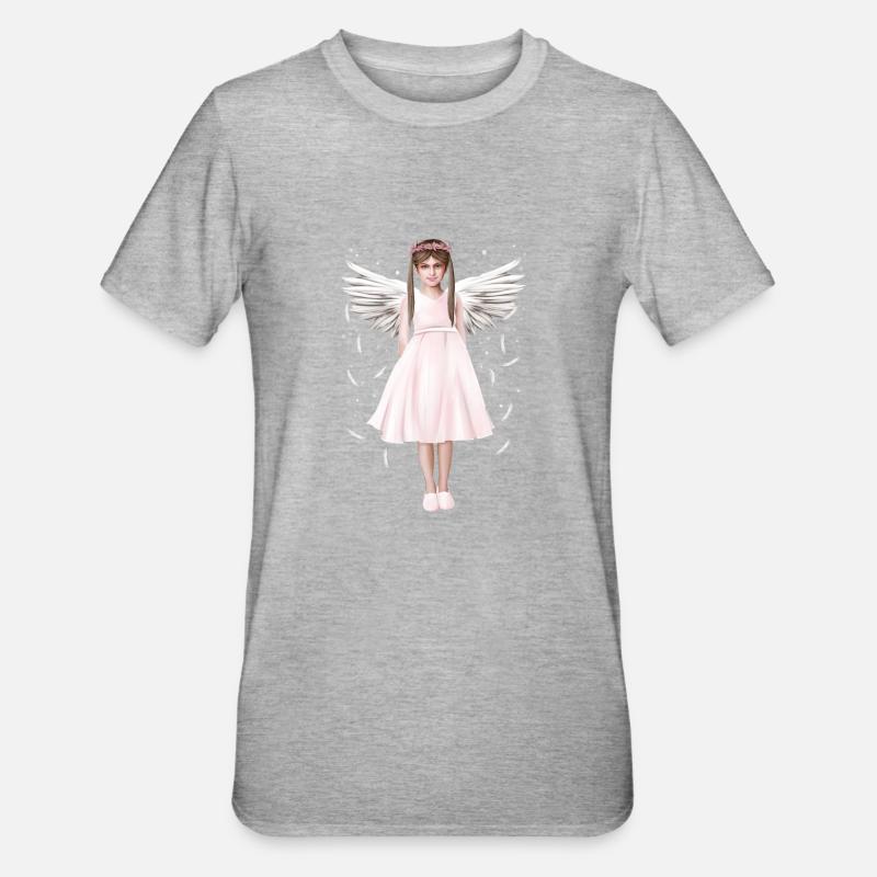 Engel oder (B)Engel - Unisex Polycotton T-Shirt - Grau meliert