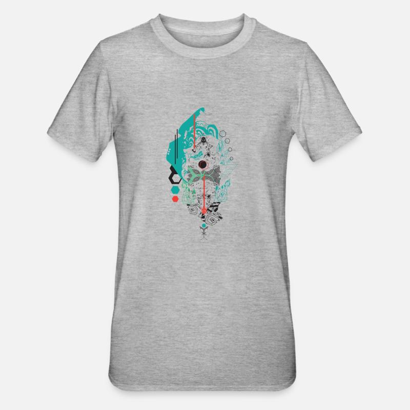 AbstractFlash - Unisex Polycotton T-Shirt - Grau meliert