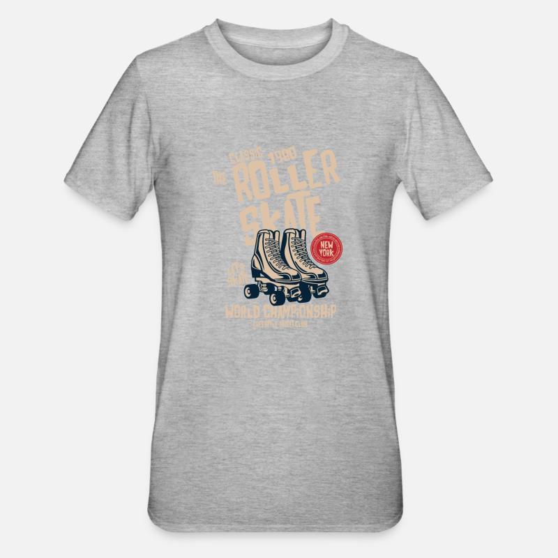Roller Skate - Unisex Polycotton T-Shirt - Grau meliert
