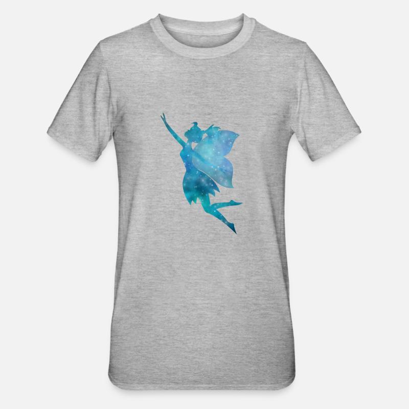 Fée Galaxy silhouette Turquoise - T-shirt polycoton Unisexe - gris chiné