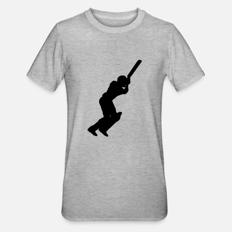 Cricket Player (Vector) - T-shirt polycoton Unisexe - gris chiné