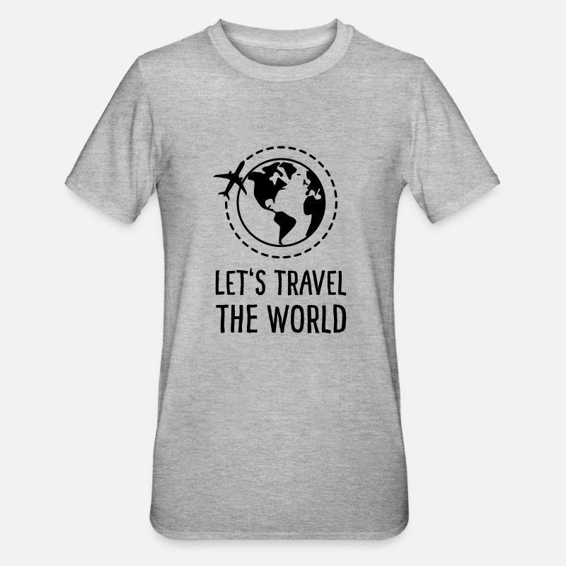 Parcourons le monde - T-shirt polycoton Unisexe - gris chiné