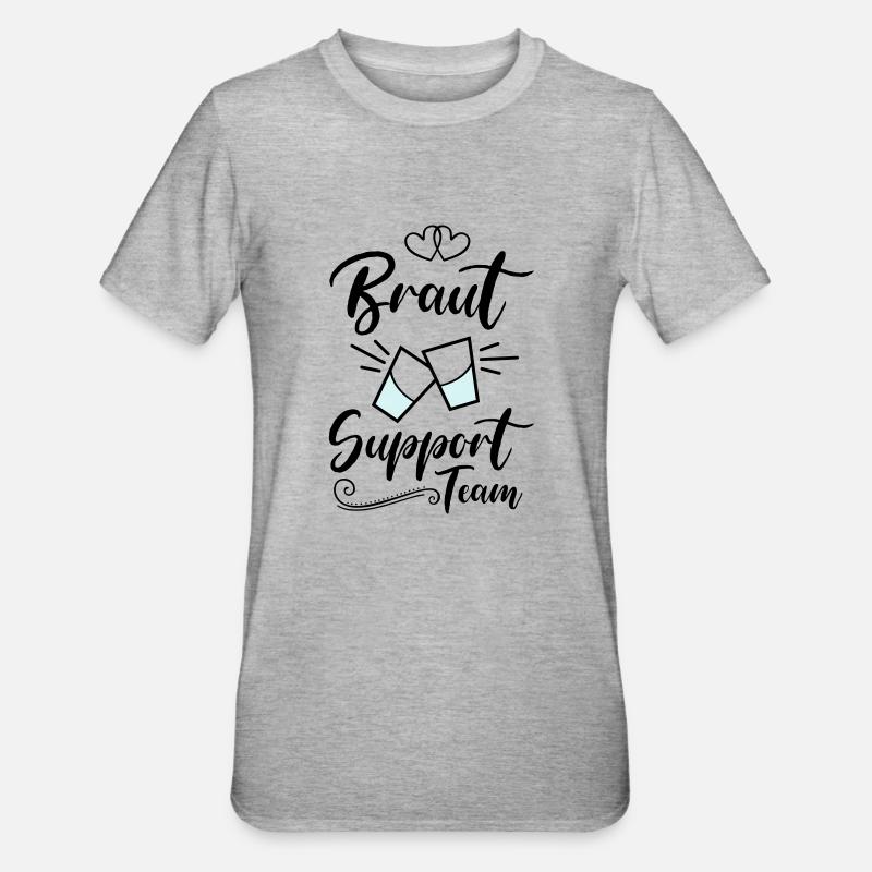 braut support team kurze - Unisex Polycotton T-Shirt - Grau meliert