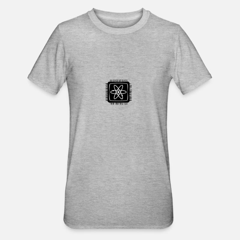 Quantencomputer Quanten Computer Physik Atom Chip - Unisex Polycotton T-Shirt - Grau meliert