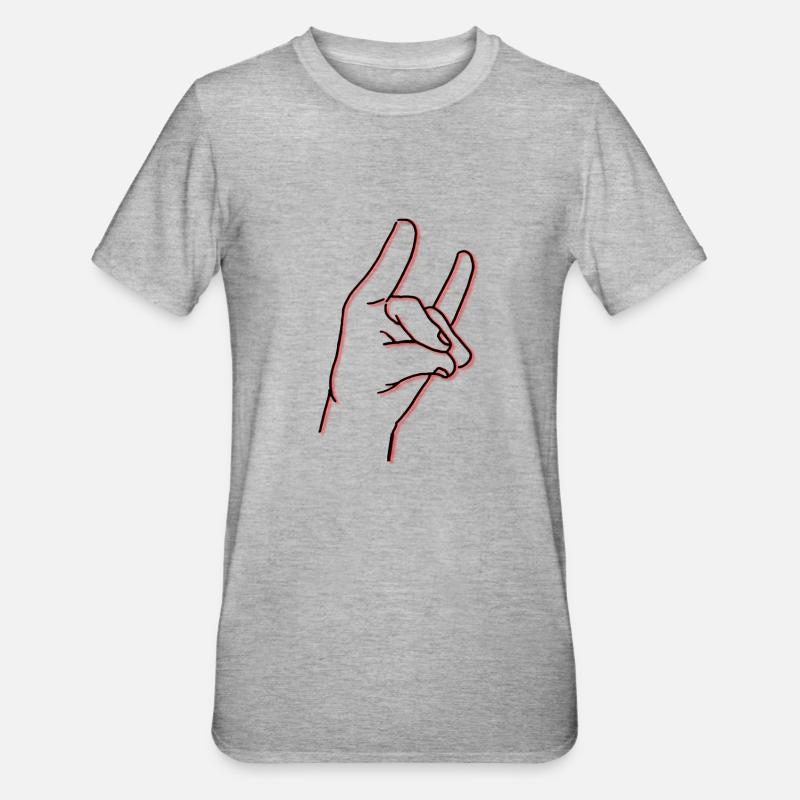 Handzeichen oder so - Unisex Polycotton T-Shirt - Grau meliert