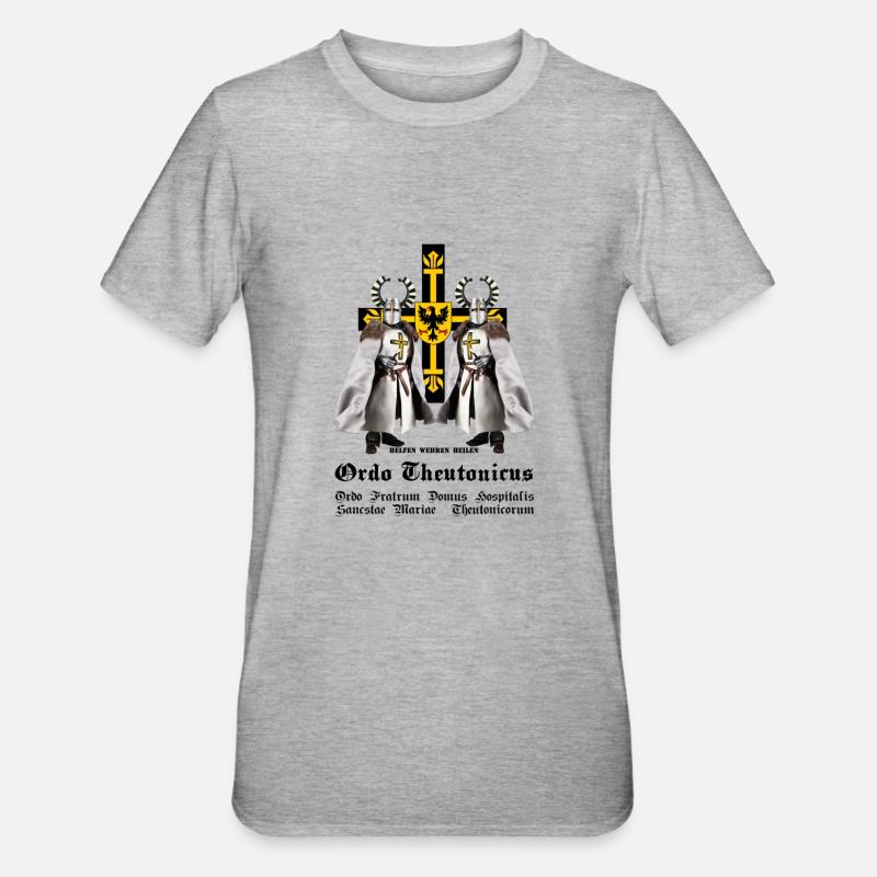 Conception de commande allemande #01 - T-shirt polycoton Unisexe - gris chiné