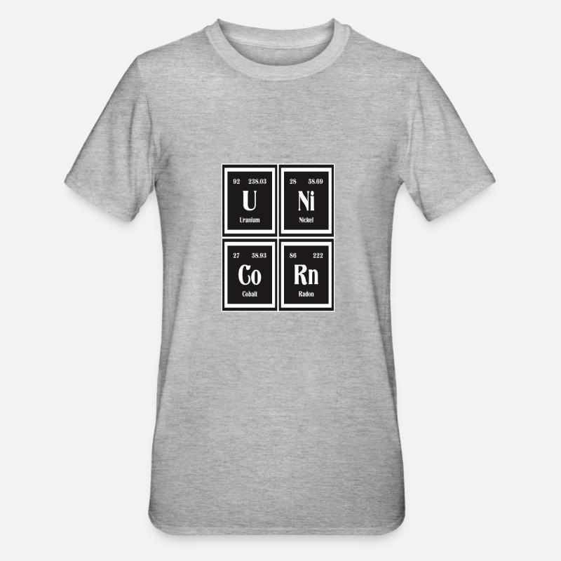 Einhorn | Periodensystem der Elemente - Unisex Polycotton T-Shirt - Grau meliert