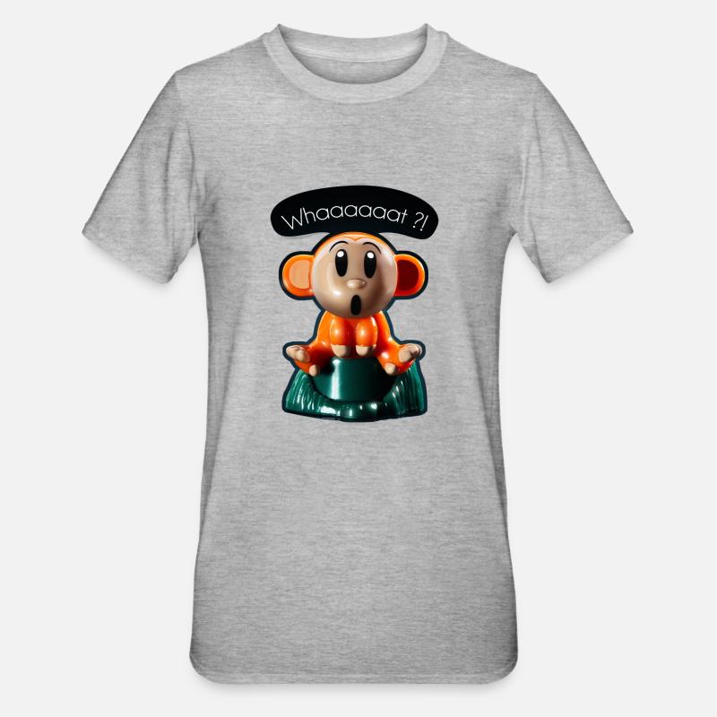 Waaaaaas Äffchen - Unisex Polycotton T-Shirt - Grau meliert