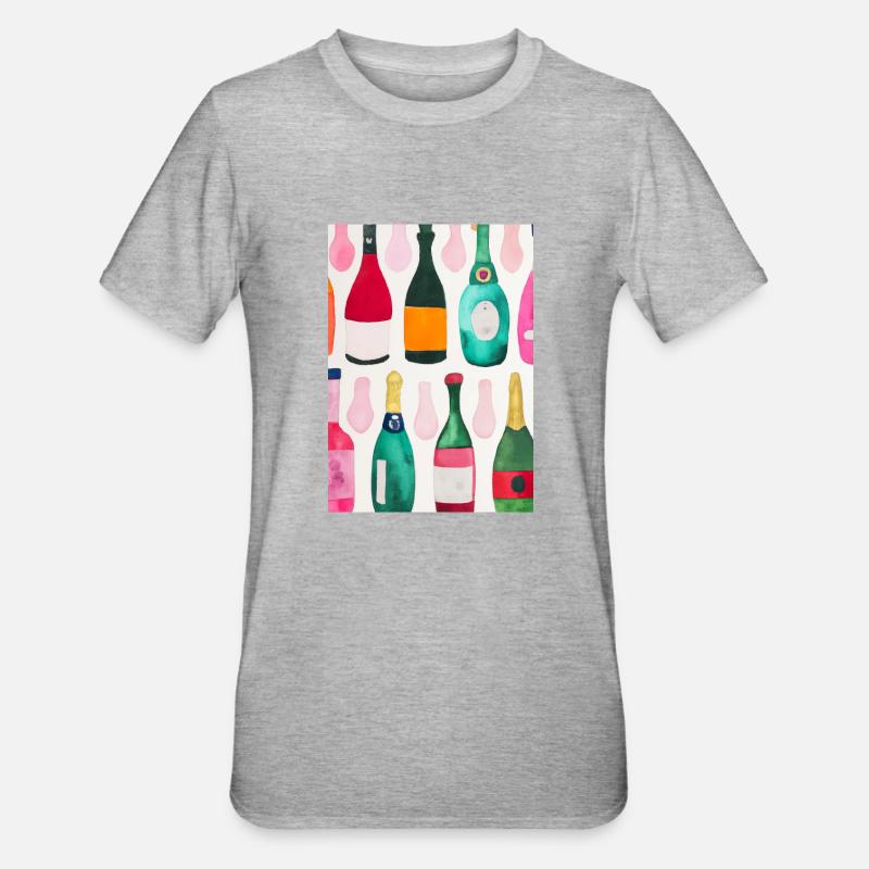 Flaschen-Muster-Malerei - Unisex Polycotton T-Shirt - Grau meliert
