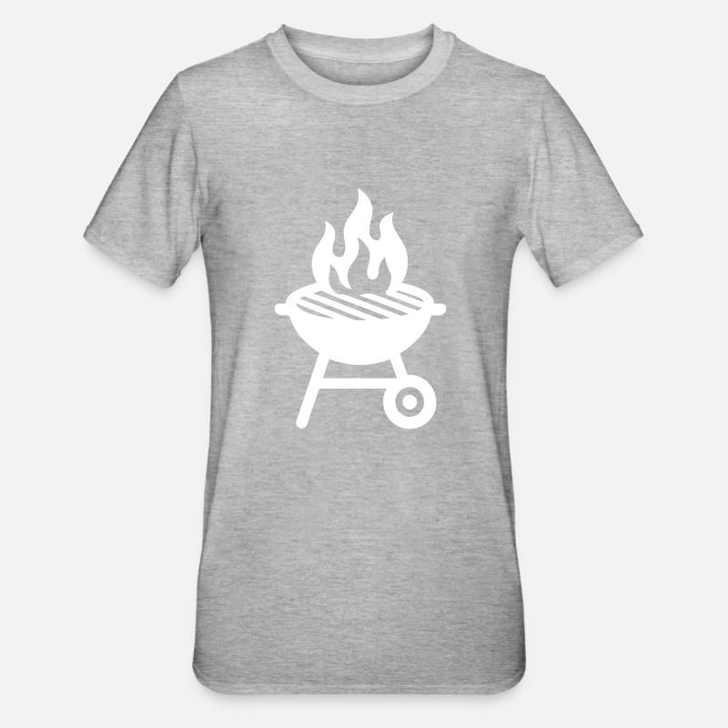 Grill Symbol - Unisex Polycotton T-Shirt - Grau meliert