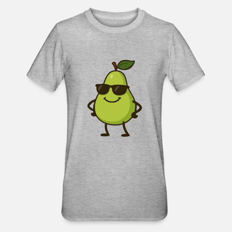 Pear Comic Cool - Unisex Polycotton T-Shirt - heather grey