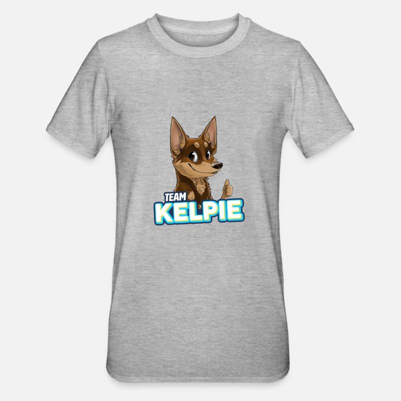 TEAM Kelpie - Chocolat et Tan - T-shirt polycoton Unisexe - gris chiné