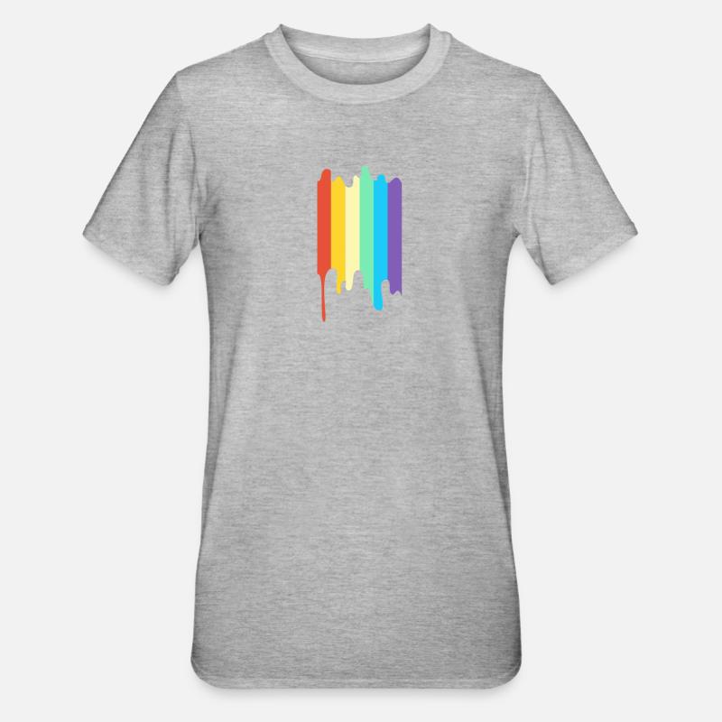 LGBT Regenbogenfarbe - Unisex Polycotton T-Shirt - Grau meliert