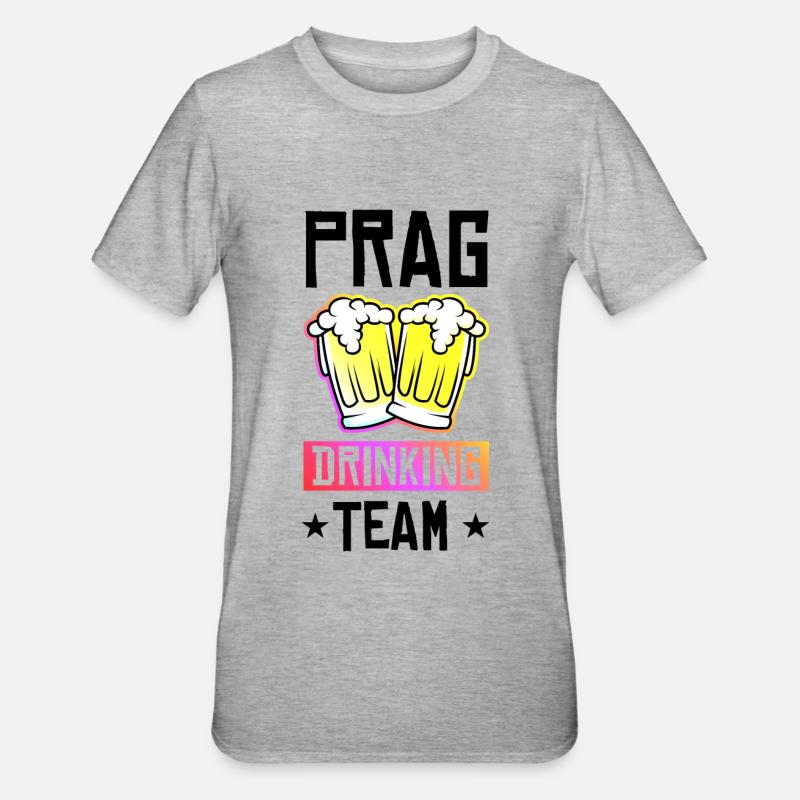 Équipe de Prague Drinking - T-shirt polycoton Unisexe - gris chiné