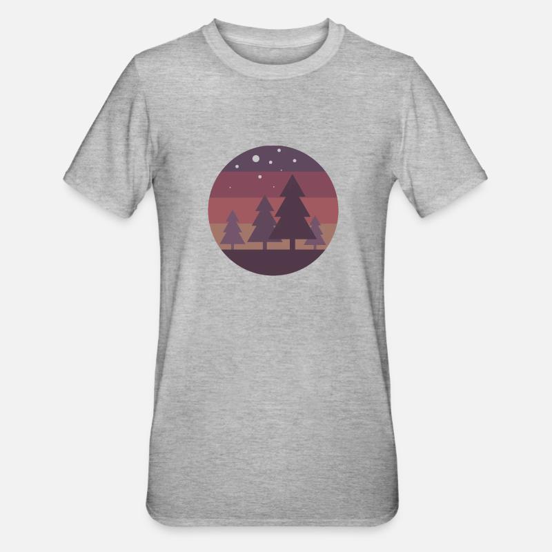 Pine Trees - Unisex Polycotton T-Shirt - heather grey