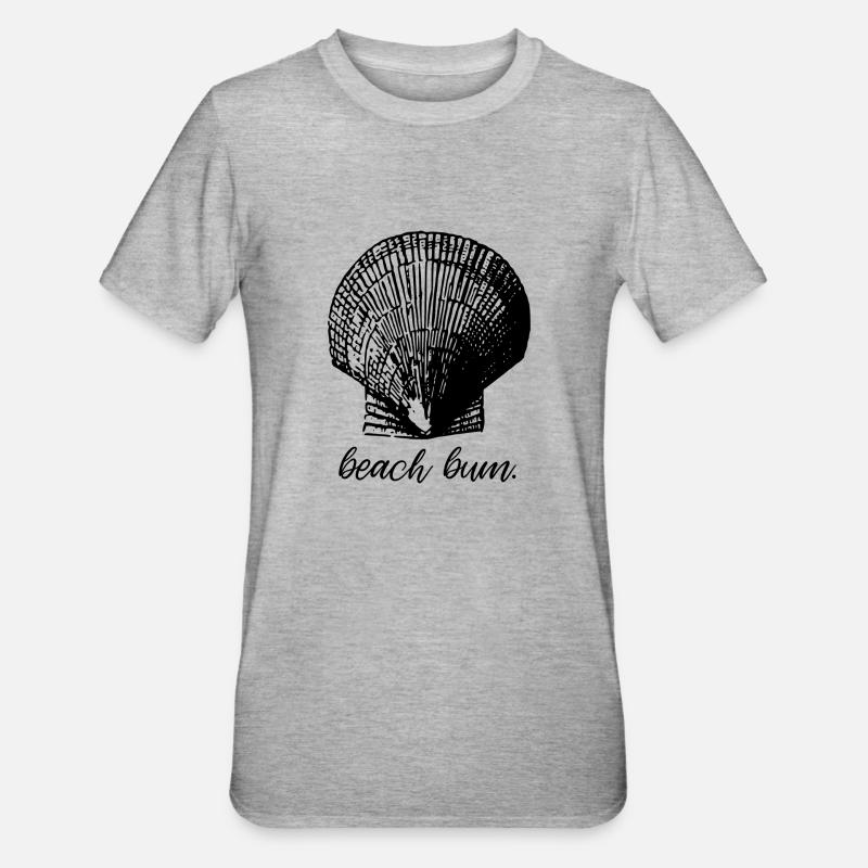 Plage Bum Shell - Mermaid - T-shirt polycoton Unisexe - gris chiné
