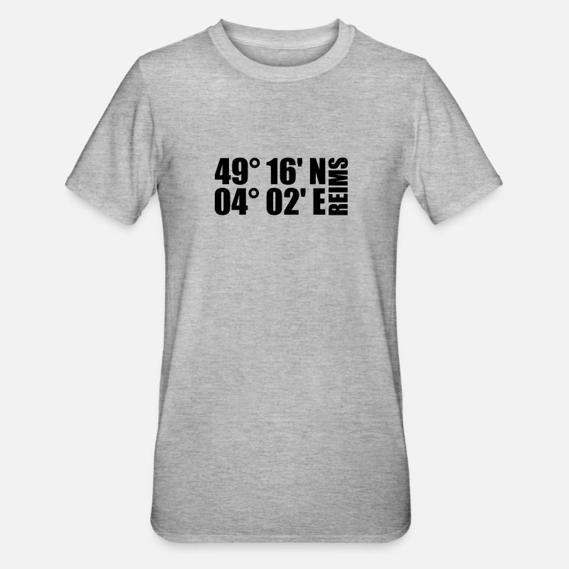 Coordonnées de Reims - T-shirt polycoton Unisexe - gris chiné