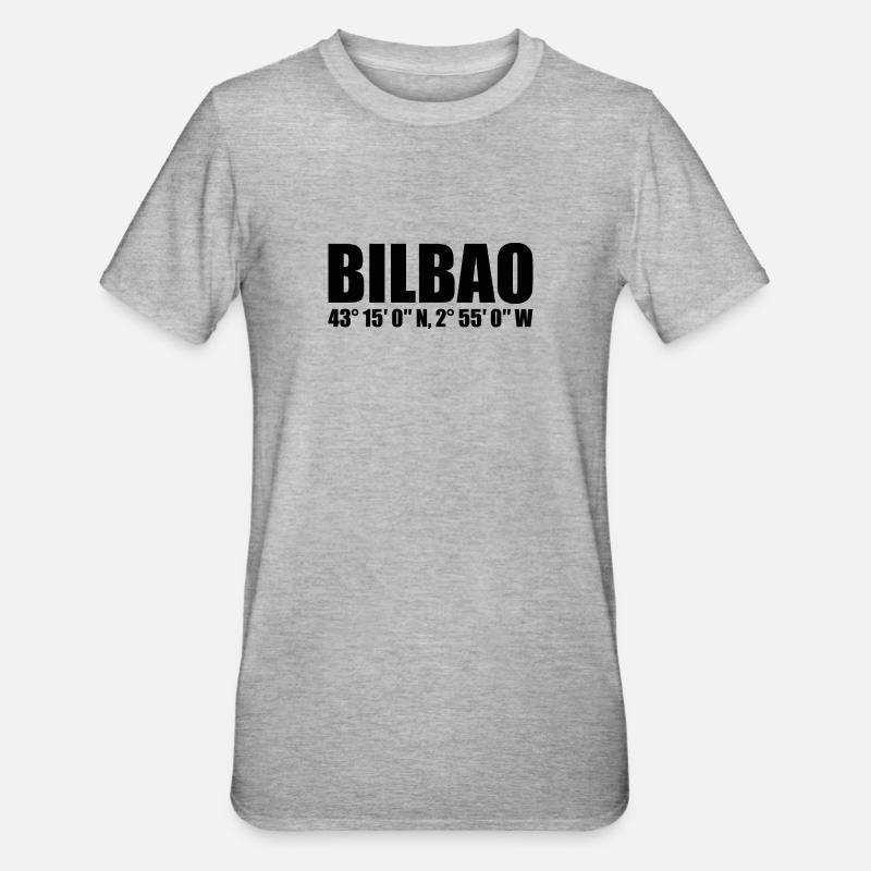 Bilbao coordinates - Unisex Polycotton T-Shirt - heather grey