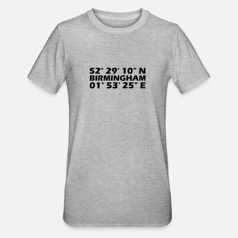 Coordonnées de Birmingham - T-shirt polycoton Unisexe - gris chiné