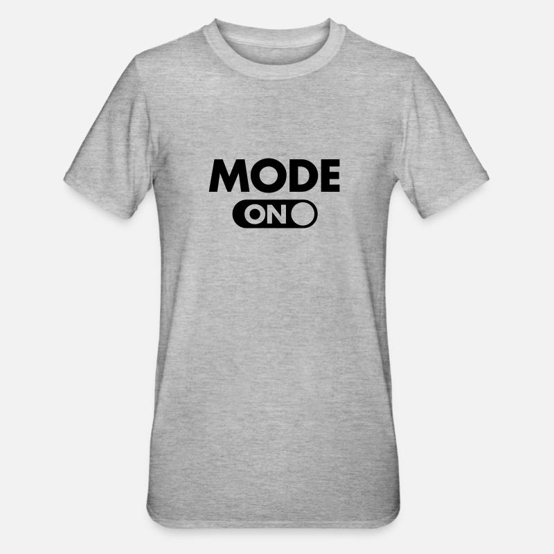(Your Text) Mode (ON) - Unisex Polycotton T-Shirt - heather grey