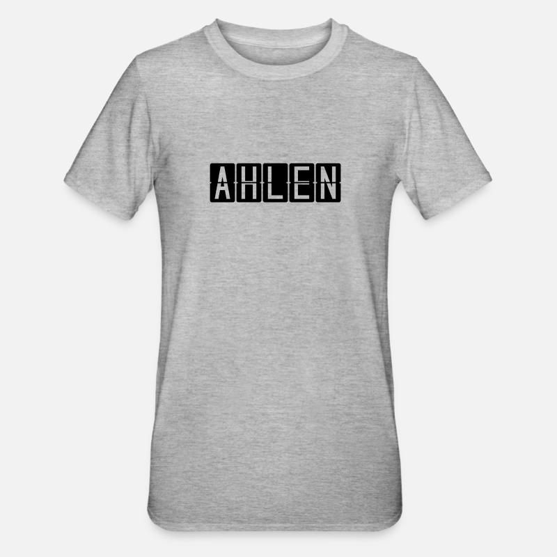 Panneau de l’aéroport d’Ahlen - T-shirt polycoton Unisexe - gris chiné