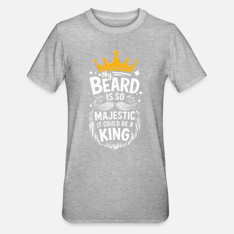 Beard Mustache Bearded Men - Unisex Polycotton T-Shirt - heather grey