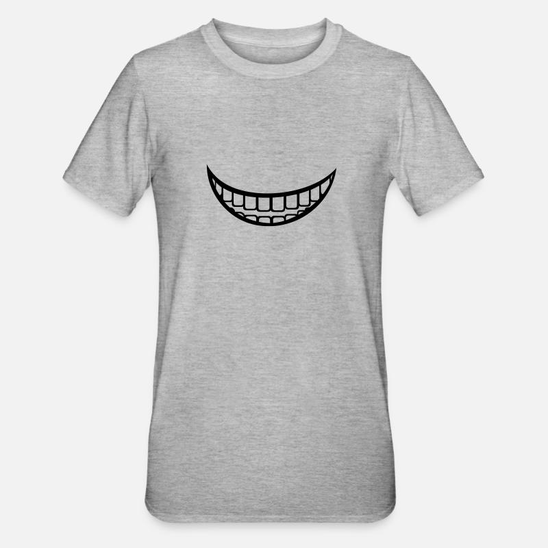 Zähne - Unisex Polycotton T-Shirt - Grau meliert