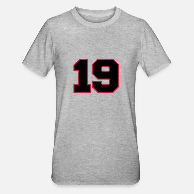 Number19 - T-shirt polycoton Unisexe - gris chiné