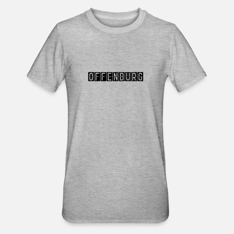 Panneau de l’aéroport d’Offenburg - T-shirt polycoton Unisexe - gris chiné