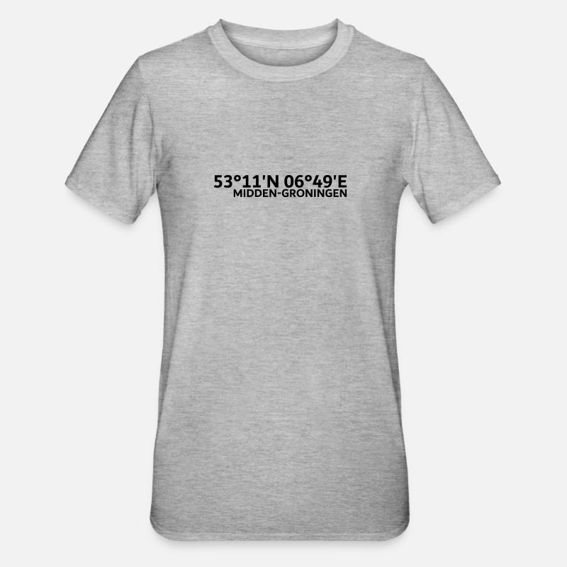 Coordonnées de Midden-Groningen - T-shirt polycoton Unisexe - gris chiné