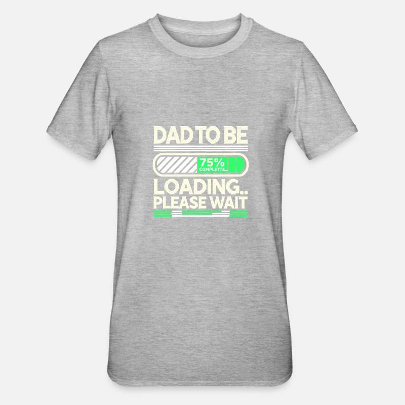 Papa wird geladen Bitte warten - Unisex Polycotton T-Shirt - Grau meliert