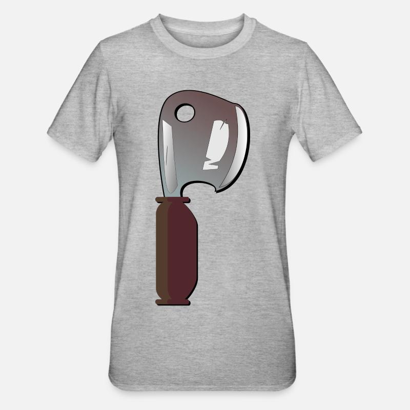 Hackbeil KÜCHENMESSER KÜCHE KOCHEN - Unisex Polycotton T-Shirt - Grau meliert