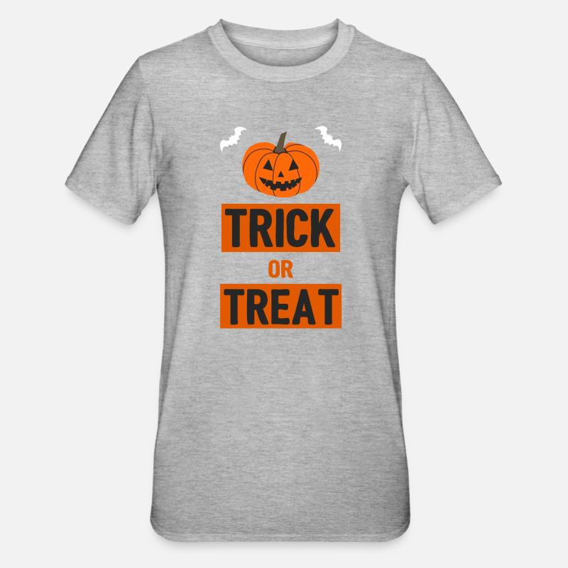 Süßigkeiten oder ein Zauberspruch - Halloween - Unisex Polycotton T-Shirt - Grau meliert