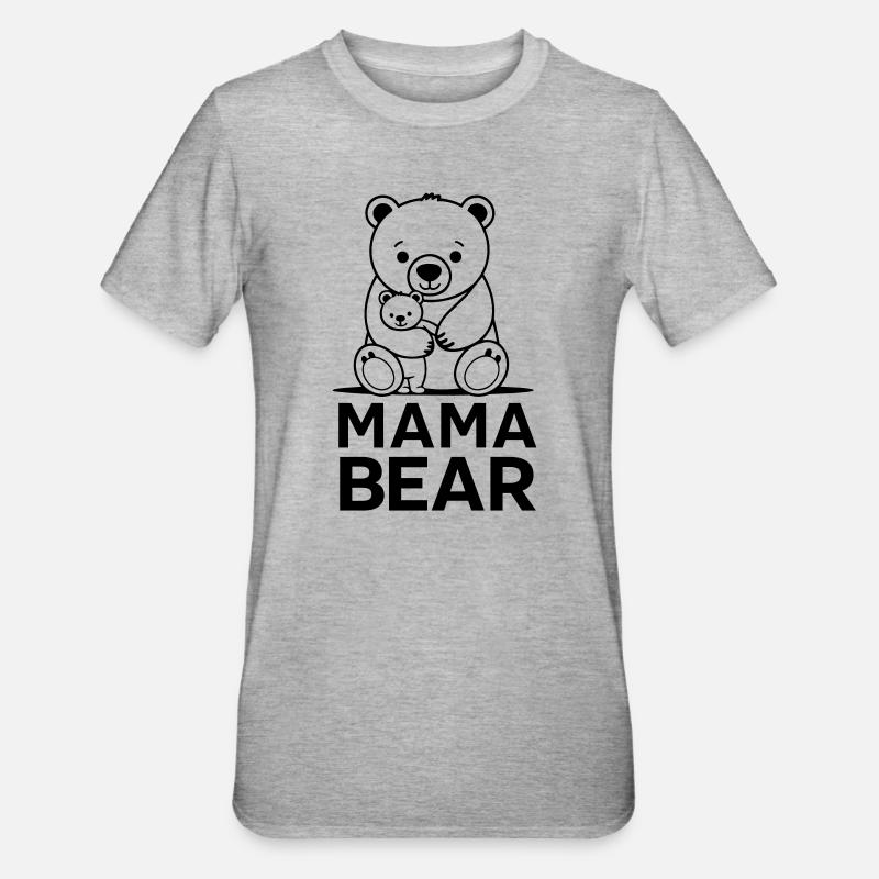 Bärenmama - Unisex Polycotton T-Shirt - Grau meliert