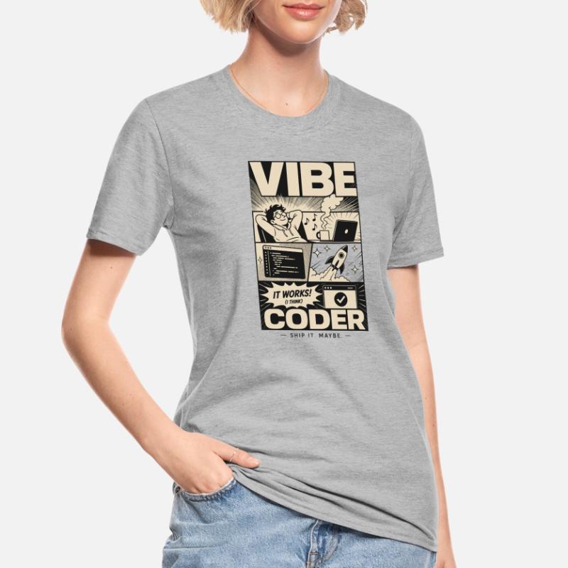 Vibe Coder Programmeur Humour T-shirt polycoton Unisexe