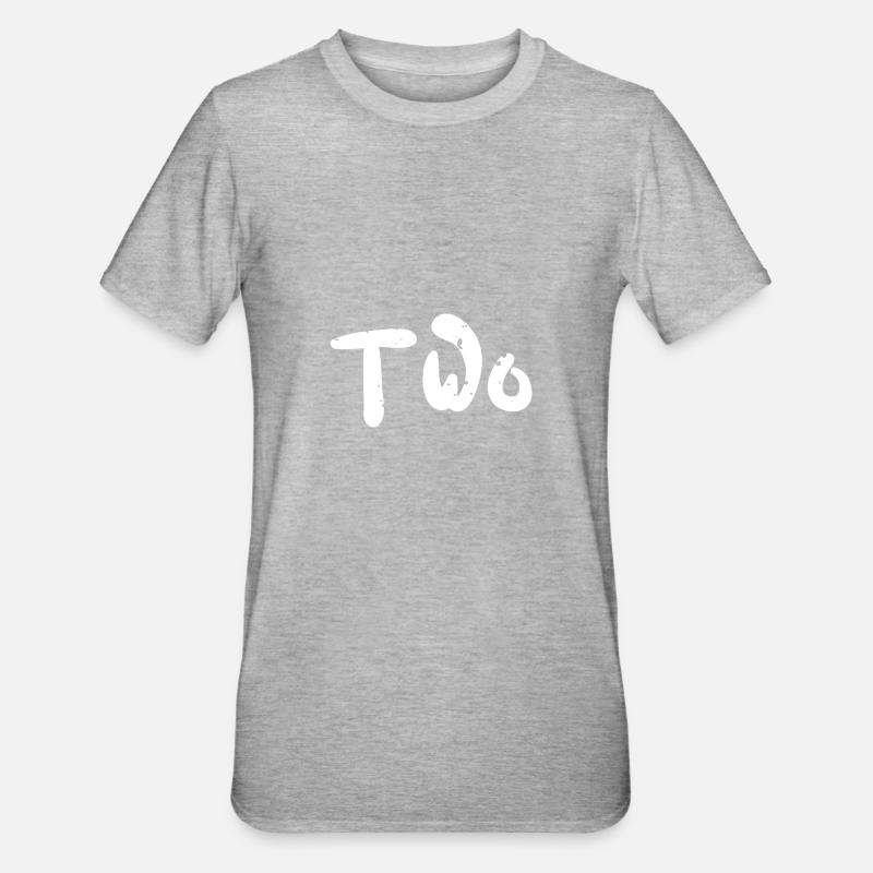 Two - Birthday - Unisex Polycotton T-Shirt - heather grey