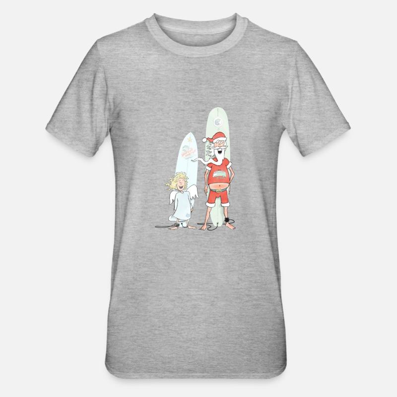 Noël de surf - T-shirt polycoton Unisexe - gris chiné