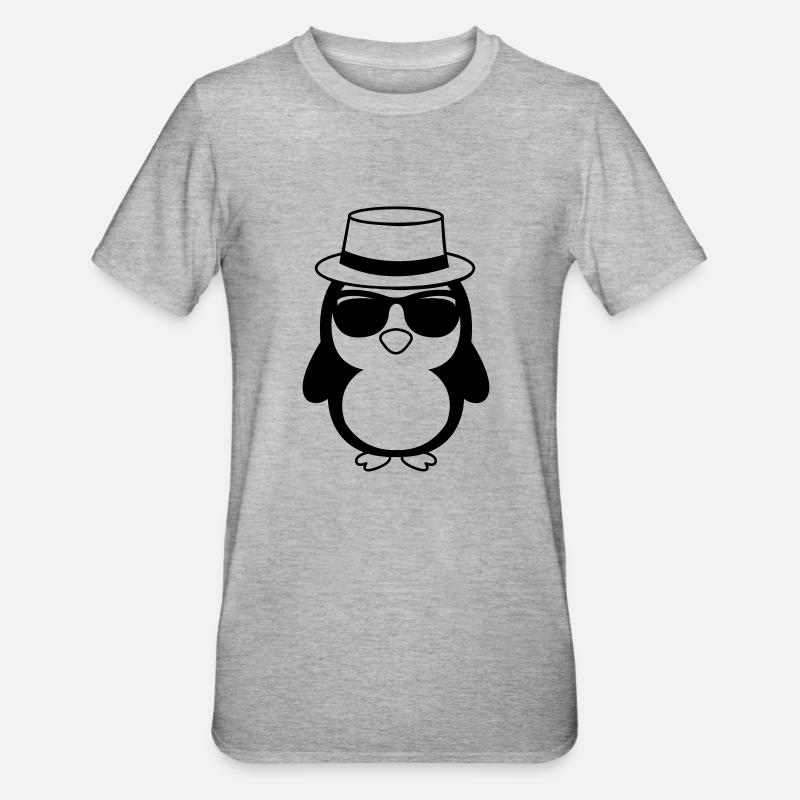 cool_pinguin_01 - T-shirt polycoton Unisexe - gris chiné