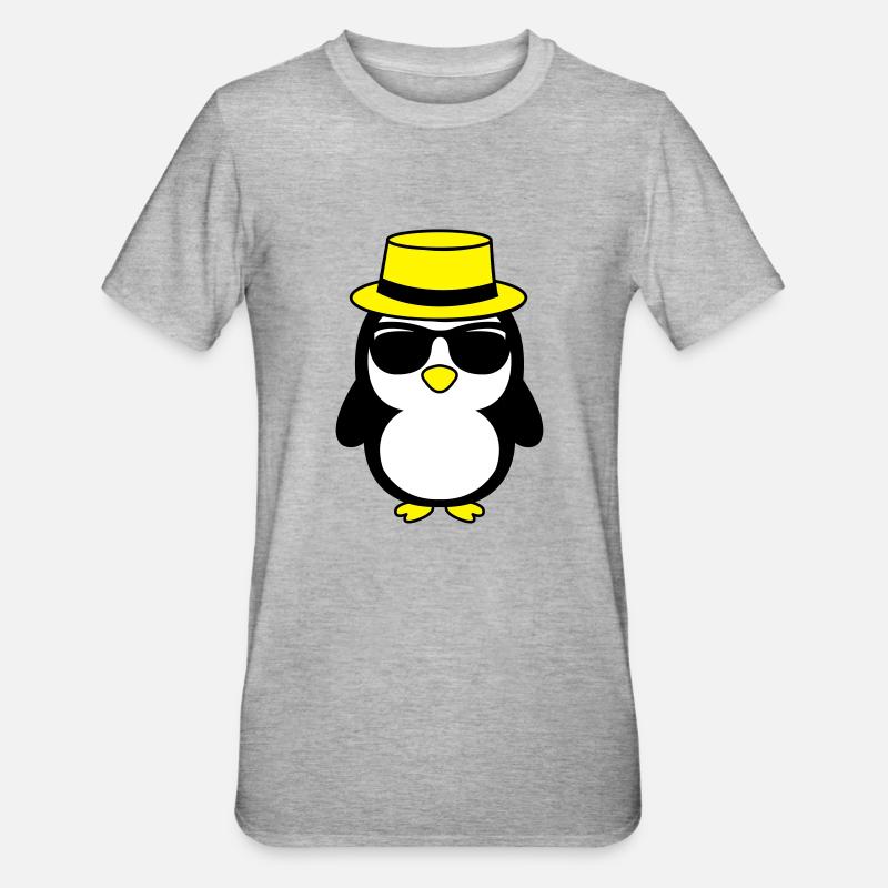 cool_pinguin_02 - T-shirt polycoton Unisexe - gris chiné
