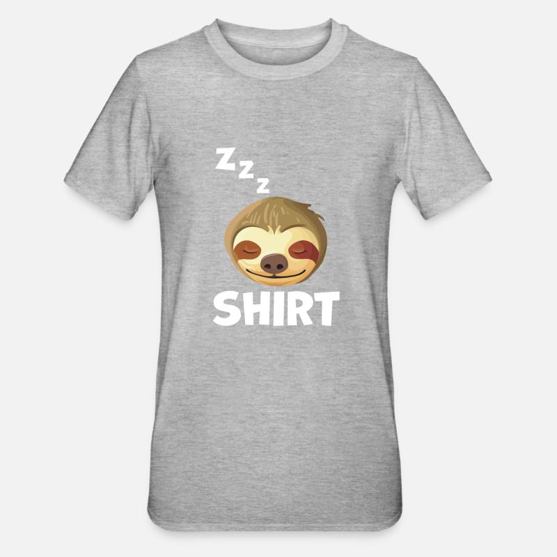 Sleeping Sloth Face - Unisex Polycotton T-Shirt - heather grey