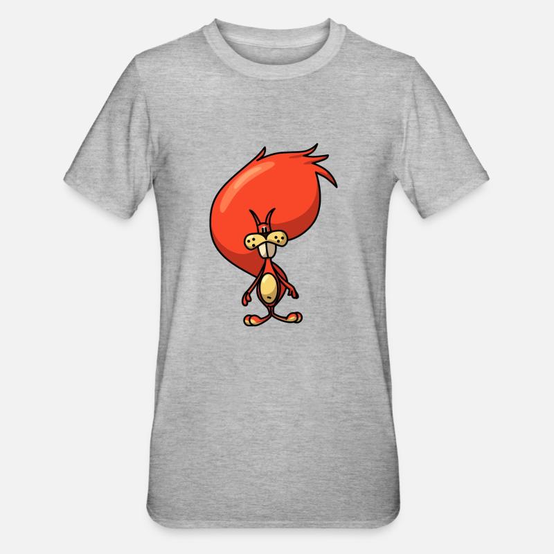 Comic Eichhörnchen - Unisex Polycotton T-Shirt - Grau meliert