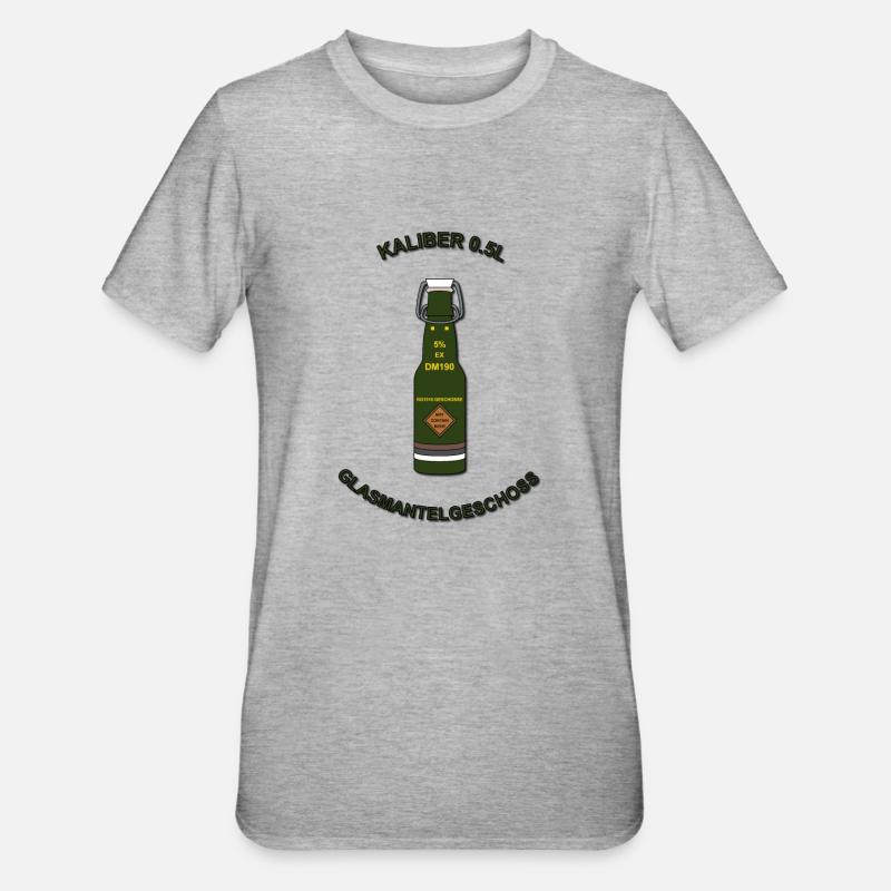 Glasmantelgeschoss V2 - Unisex Polycotton T-Shirt - Grau meliert