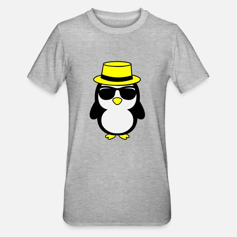 cool pinguin 02 - Unisex Polycotton T-Shirt - Grau meliert