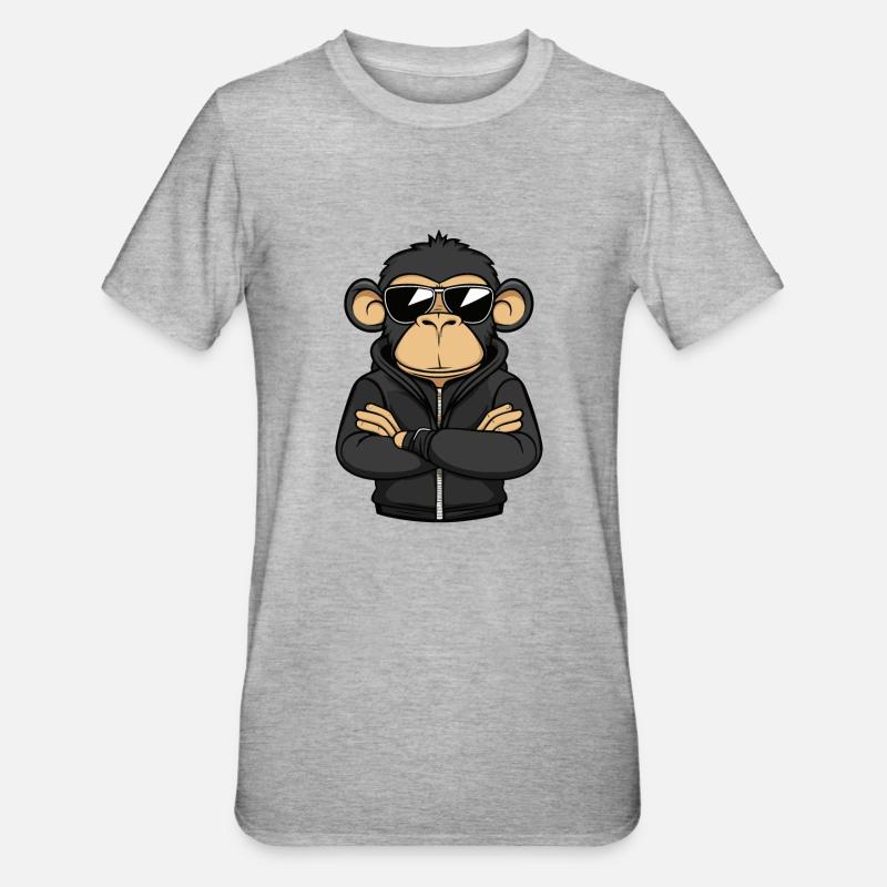 Monkey Comic - Unisex Polycotton T-Shirt - heather grey
