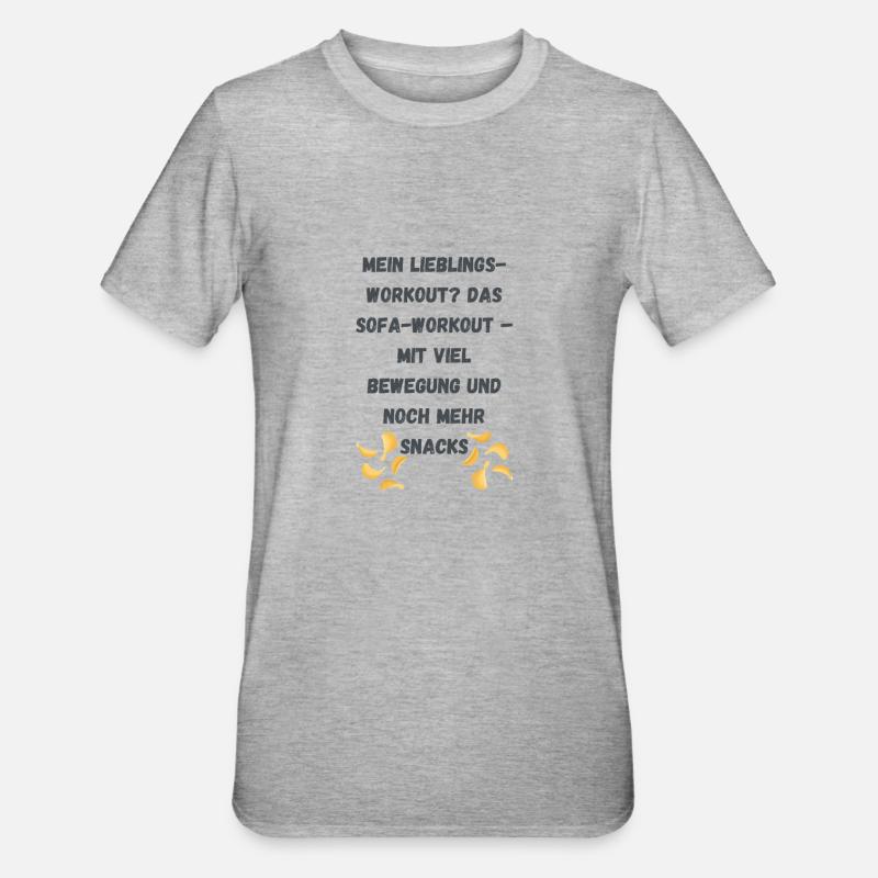 Snacks deine Liebe - Unisex Polycotton T-Shirt - Grau meliert