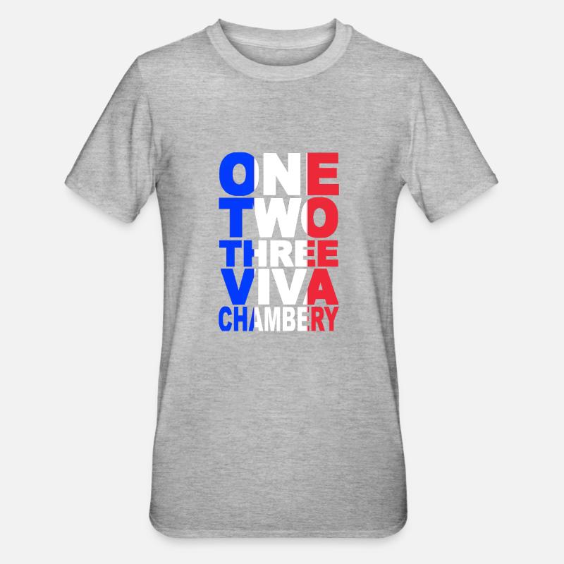 ONE TWO THREE CHAMBERY - T-shirt polycoton Unisexe - gris chiné