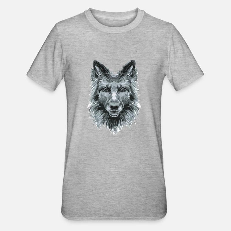 chien - T-shirt polycoton Unisexe - gris chiné